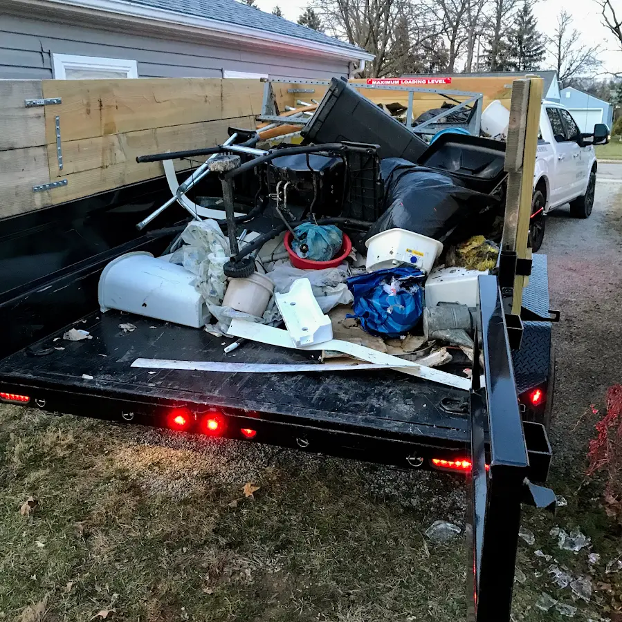 Roll-off dumpster delivered to a residential driveway in Borger